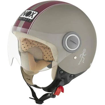 NOX - Jet-Scooter-Helm - N210 - Titan matt und weinrot