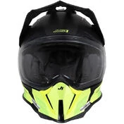 Motorcycle Adventure Helmet in Just1 J14-F ELITE Fiber Black Yellow Fluo