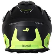 Motorcycle Adventure Helmet in Just1 J14-F ELITE Fiber Black Yellow Fluo