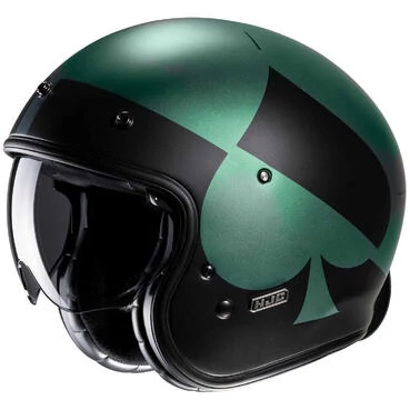 Motorcycle Мотошлем Jet Custom Hjc V31 KUZ MC4SF Matt Black Green