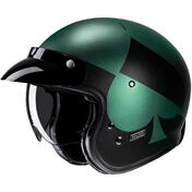 Motorcycle Helmet Jet Custom Hjc V31 KUZ MC4SF Matt Black Green
