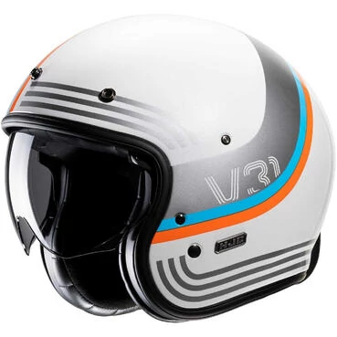 Motorcycle Мотошлем Jet Custom Hjc V31 BYRON MC27 White Blue Red