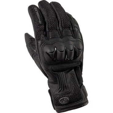 Dune leather/textile glove short Black