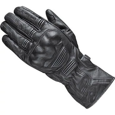 Touch leather glove long Black