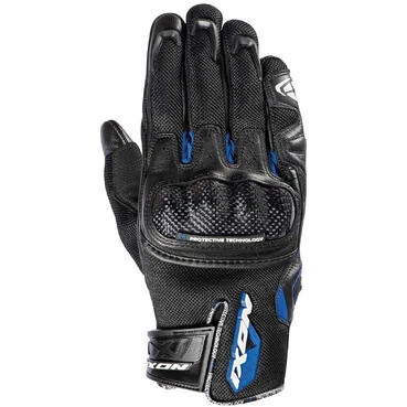 Ixon RS Rise Air 2 Summer Motorcycle мотоперчатки In Black Blue Leather and Fabric