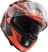 Integral Motorcycle Helmet Ls2 FF397 Vector Hunter Black Opaque Orange