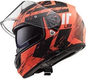 Integral Motorcycle Helmet Ls2 FF397 Vector Hunter Black Opaque Orange