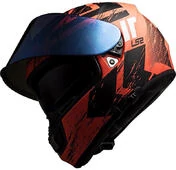 Integral Motorcycle Helmet Ls2 FF397 Vector Hunter Black Opaque Orange
