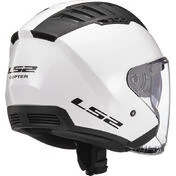 Double Visor Motorcycle Helmet Jet Ls2 OF600 Copter Solid White