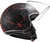Jet Motorcycle Helmet Ls2 of558 SPHERE LUX Snake Black Matte Red