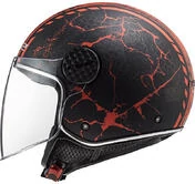 Jet Motorcycle Helmet Ls2 of558 SPHERE LUX Snake Black Matte Red