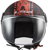 Jet Motorcycle Helmet Ls2 of558 SPHERE LUX Snake Black Matte Red