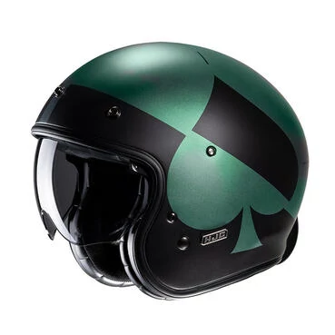 Hjc V31 Kuz Мотошлем Green Black Зеленый
