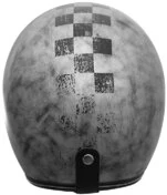 Helmet Moto Jet Origin Primo Vintage Custom Scacco Silver Matt