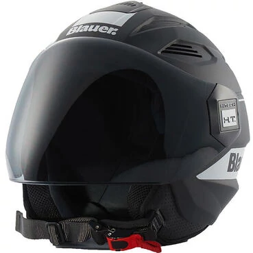 Motorcycle Helmet Jet Blauer HT Brat Matt Black White