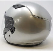 Motorcycle helmet Jet Double Visor AFX FX-46 Silver Polished