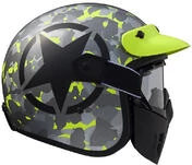 Motorcycle Helmet Jet Premier Vintage Fiber Mask Star Camo Fluo BM