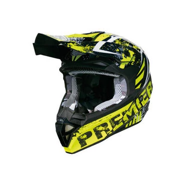 Moto Cross Enduro Мотошлем Premier EXIGE ZXY Black Yellow Fluo