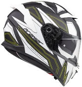 DEVIL EL Y BM Premier Integral Motorcycle Helmet White Black Matt Green