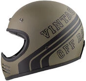 Vintage Premier MX BTR Military Green BM Matte Motorcycle Helmet
