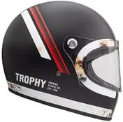 Motorcycle Integral Helmet Vintage 70s Premier Trophy DO92 Old Style BM Matt Black