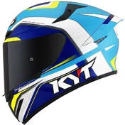 Integral Motorcycle Helmet KYT TT-COURSE GRAND PRIX White Blue