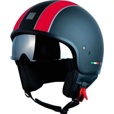 Jet Motocubo Spider motorcycle Мотошлем Matt Black Red