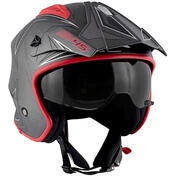 Motorcycle Helmet Jet Kappa KV45 Trial Gemini Matt Black Red Titanium