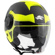Double Visor Motorcycle Helmet Jet Kappa KV37 Oregon Zone Matt Yellow Titanium