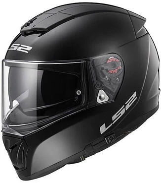 Integral Motorcycle Helmet LS2 FF390 Breacker Double Visor Solid Gloss Black