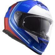 Full Face Motorcycle Helmet Double Visor Ls2 FF800 Storm SLANT Blue Orange Fluo