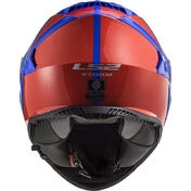Full Face Motorcycle Helmet Double Visor Ls2 FF800 Storm SLANT Blue Orange Fluo