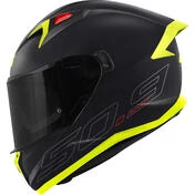 Integral Motorcycle Helmet Givi 50.9 SOLID Black Silver Yellow Fluo
