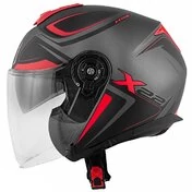 Motorcycle Helmet Jet Givi X.22 Planet Hyper Black Gray Red Double Visor