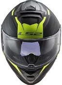 Full Face Motorcycle Helmet Double Visor Ls2 FF800 STORM Nerve Black Yellow Fluo Oapco