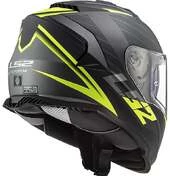 Full Face Motorcycle Helmet Double Visor Ls2 FF800 STORM Nerve Black Yellow Fluo Oapco