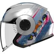Motorcycle Helmet Jet Ls2 OF570 VERSO Spring Sivler Opaque Blue