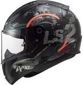 Full Face Helmet Moto Ls2 FF353 RAPID Circle Titanium Orange Fluo Matt
