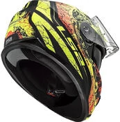 Full Face Motorcycle Helmet Double Visor Ls2 FF320 STREM EVO Throne Black Yellow Fluo Matte