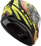 Full Face Motorcycle Helmet Double Visor Ls2 FF320 STREM EVO Throne Black Yellow Fluo Matte