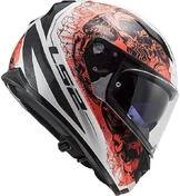 Full Face Motorcycle Helmet Double Visor Ls2 FF320 STREM EVO Throne White Orange