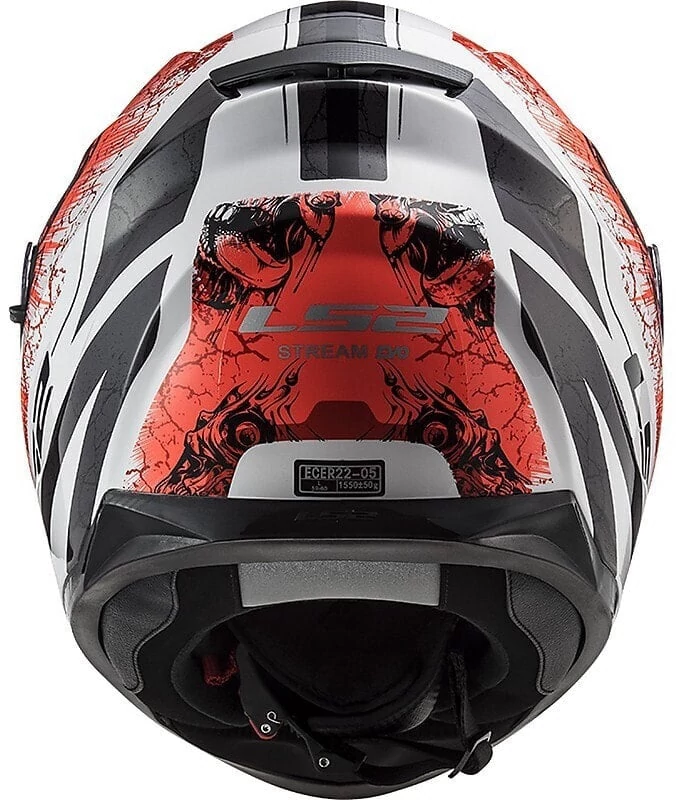 Full Face Motorcycle Helmet Double Visor Ls2 FF320 STREM EVO Throne White Orange