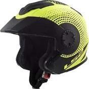 Motorcycle Helmet Jet Double Visor Ls2 OF570 VERSO Spin Yellow Fluo Matt