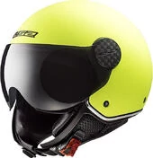Motorcycle Helmet Jet Ls2 OF558 SPHERE LUX Solid Yellow Fluo + Smoked visor
