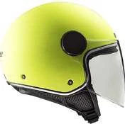 Motorcycle Helmet Jet Ls2 OF558 SPHERE LUX Solid Yellow Fluo + Smoked visor