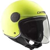 Motorcycle Helmet Jet Ls2 OF558 SPHERE LUX Solid Yellow Fluo + Smoked visor