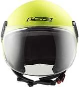 Motorcycle Helmet Jet Ls2 OF558 SPHERE LUX Solid Yellow Fluo + Smoked visor