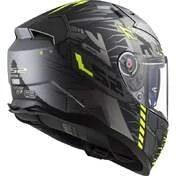 Full Face Motorcycle Helmet In HPFC Ls2 FF811 VECTOR II TechBot Matt Titanium Yellow Fluo