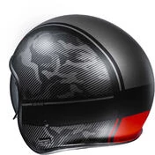 Custom Jet Helmet in HJC Fiber v30 ALPI MC1SF Matt Black Red