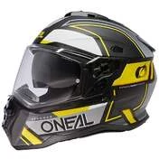 Oneal D-SRS Helmet SQUARE Full Face Motorcycle Helmet Black Gray Yellow